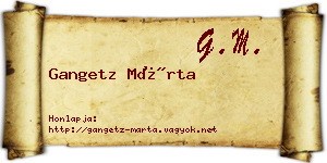 Gangetz Márta névjegykártya
